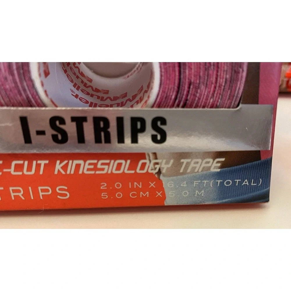 Mueller Kinesiology‎ Tape Pre-Cut I-Strips 4 pack: Blue, Yellow, Pink 20 ea NIB